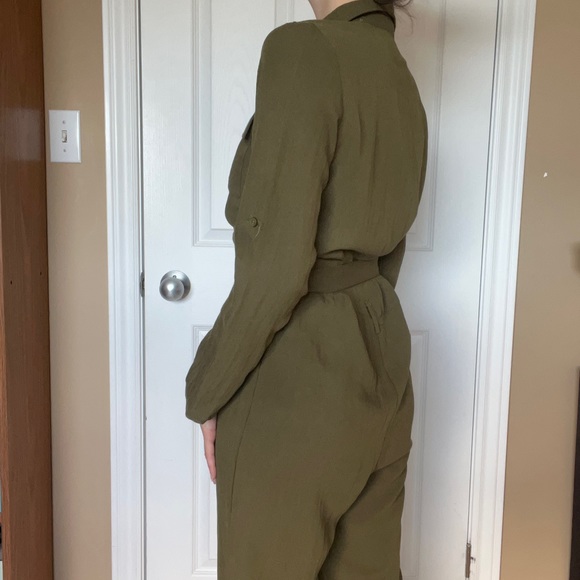 Green Linen Jumpsuit - Picture 3 of 7